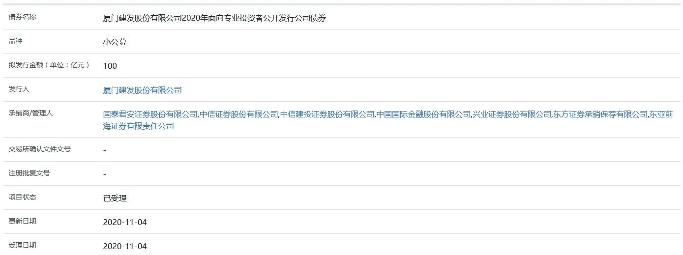 建发股份100亿元小公募公司债券获上交所受理 房产资讯 房天下