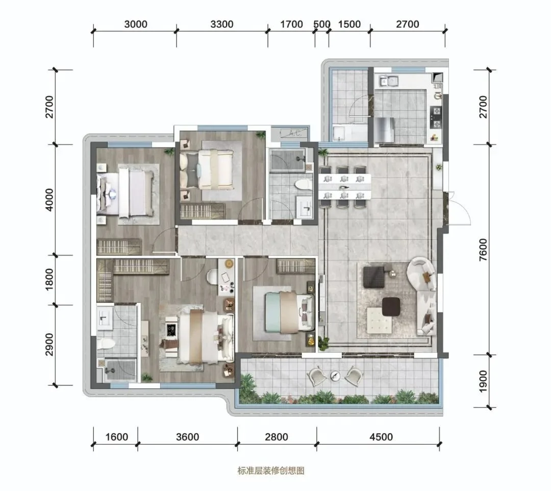 邦泰·宽语建面约135 c3户型图值得一提的是,目前青龙湖板块在售
