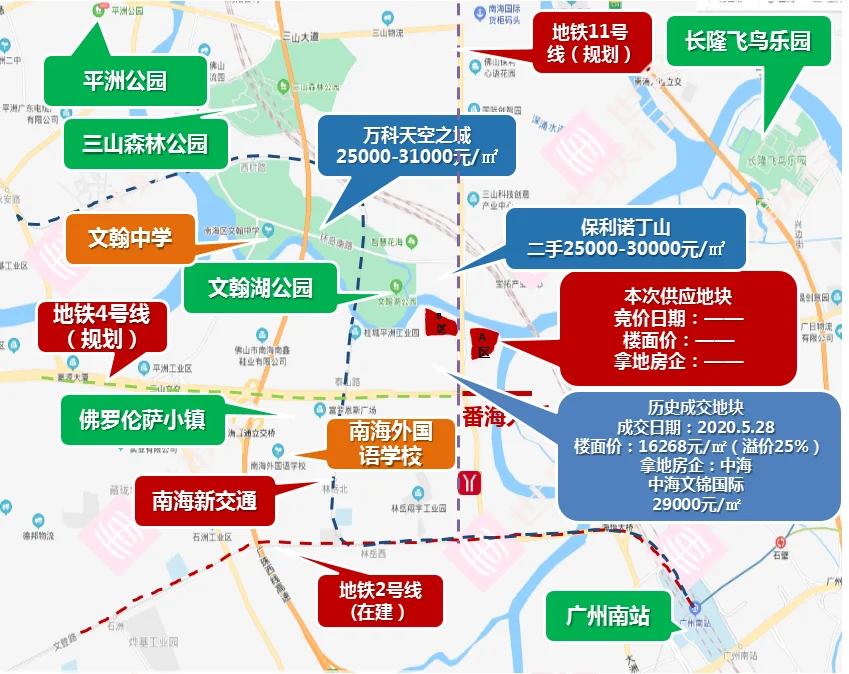 地块位置:佛山市南海区桂城三山新城nh-a-03-06-02-10,nh-a-03-06-03