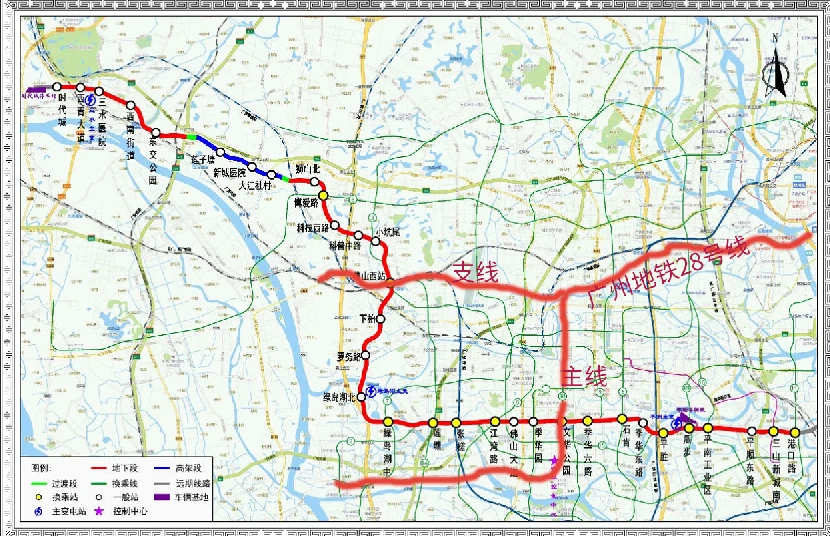 上图是文华公园站,佛山地铁4号线禅城中心区段沿季华路东西方向铺设