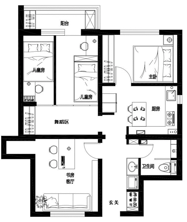 装修后户型图:原始户型图:04点我计算报价装修费用03大海小燕设计团队