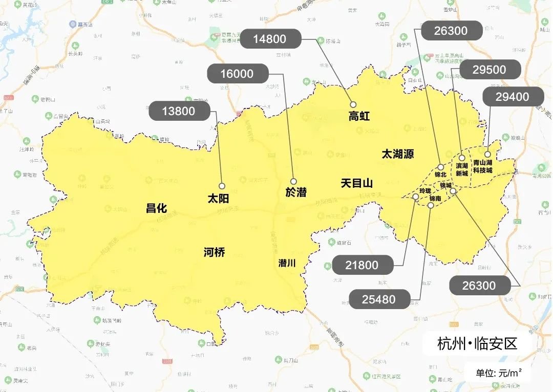 杭州市行政区划调整后各区板块最新限价地图(2021年)