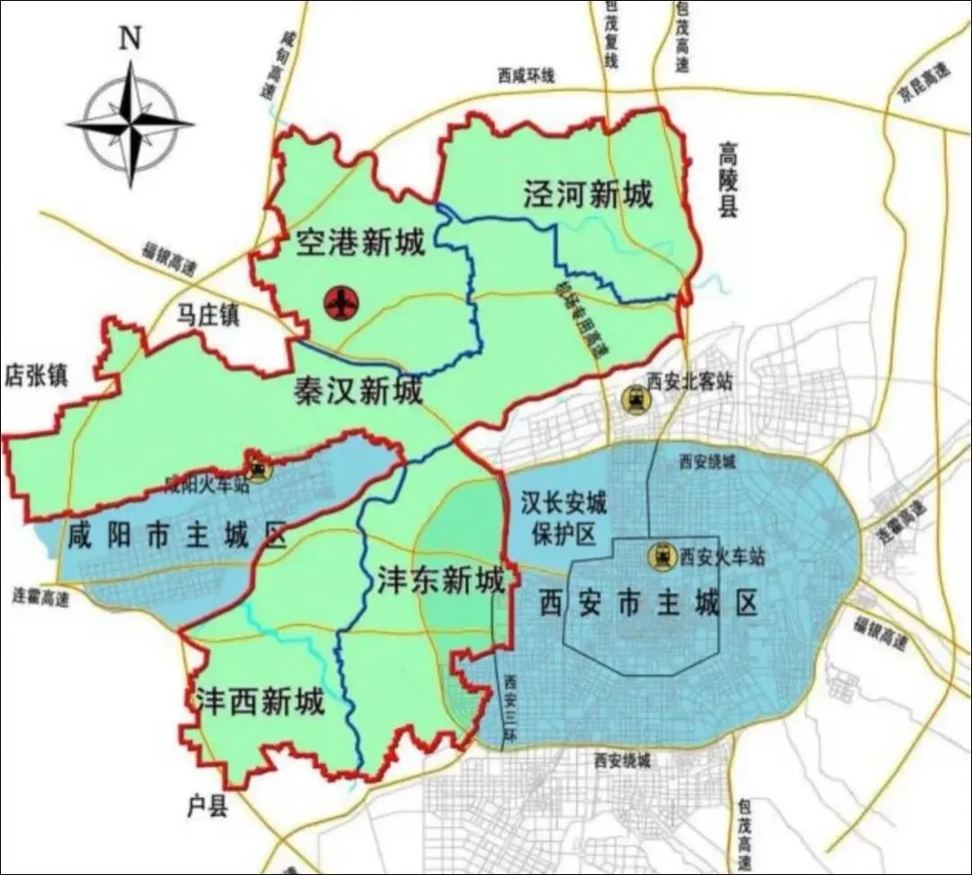 沣西新城,东临大西安新中心,西接咸阳主城区,不仅处于大城向西的关口