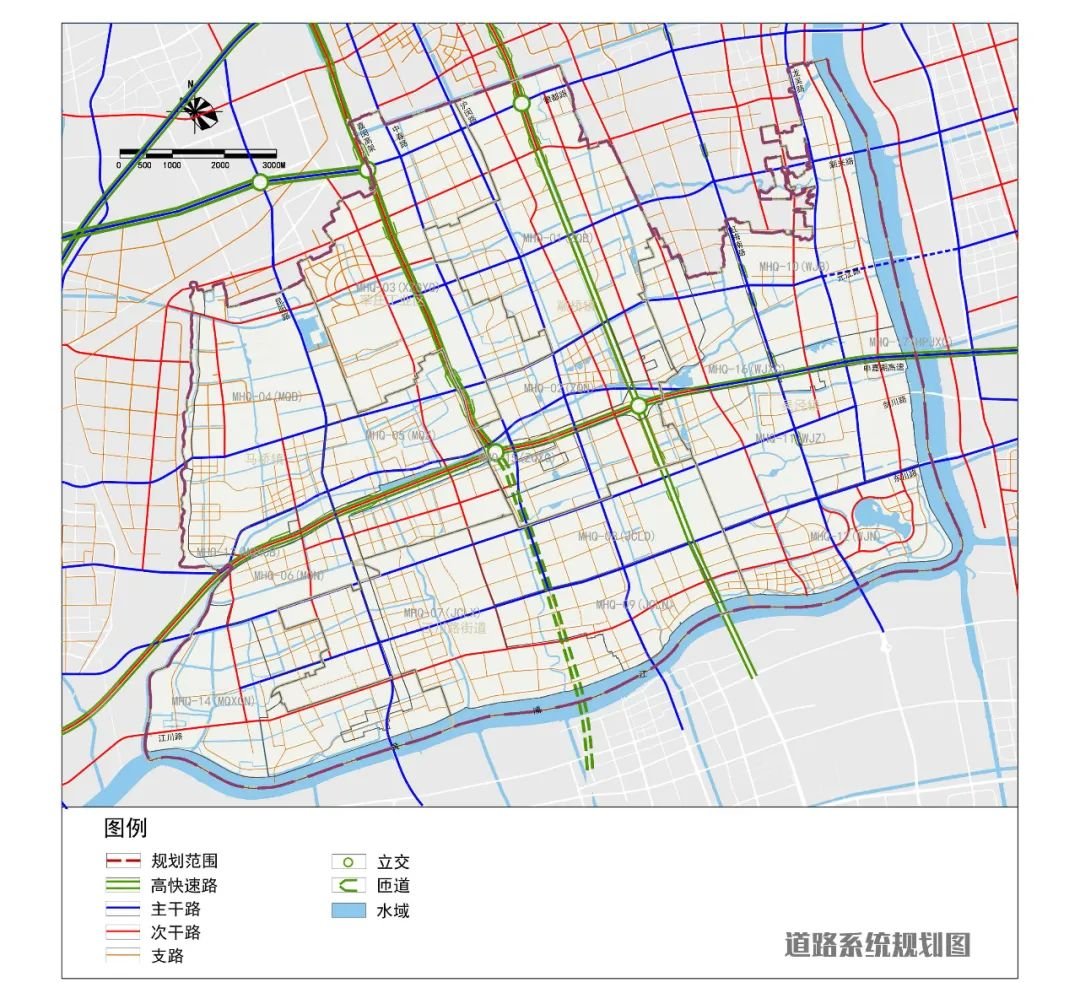 规划范围东,南至黄浦江,西至闵行区界,北至吴泾镇,颛桥镇,莘庄工业区