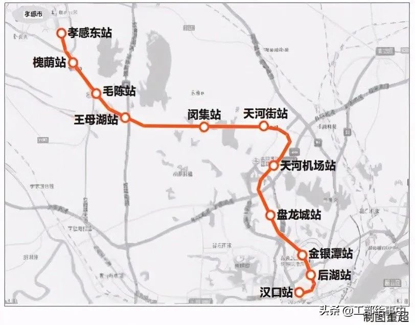 2019年11月29日通车运营的武孝城际铁路由汉口站至云梦东站,全长83