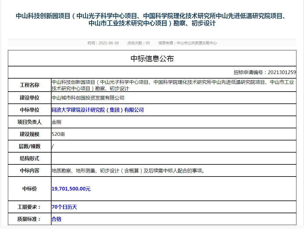 占地520亩!中山南区科创园来了!中标者曾参与建设上海世博会主题馆!