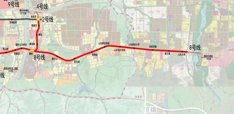 共设12个站点,济南地铁8号线选址公示!连接中心城区与章丘