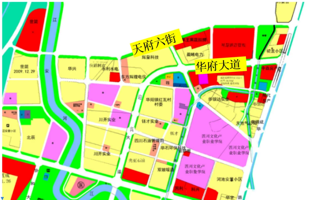 天府六街沿街两侧还有大片空地,从双流区域的局部控规图上来看,天府六