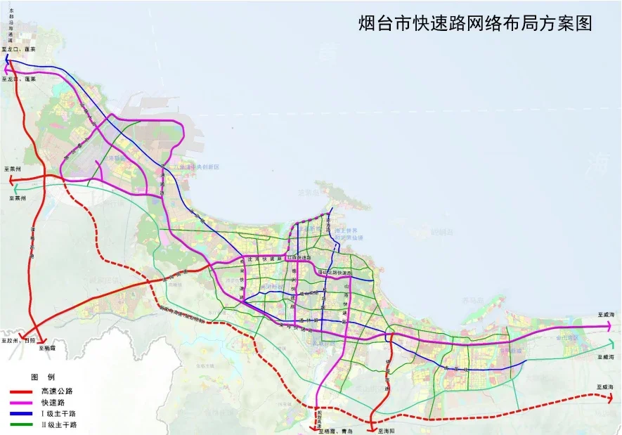 全长约59公里烟台山海快速路核发批前公示勘测已开始