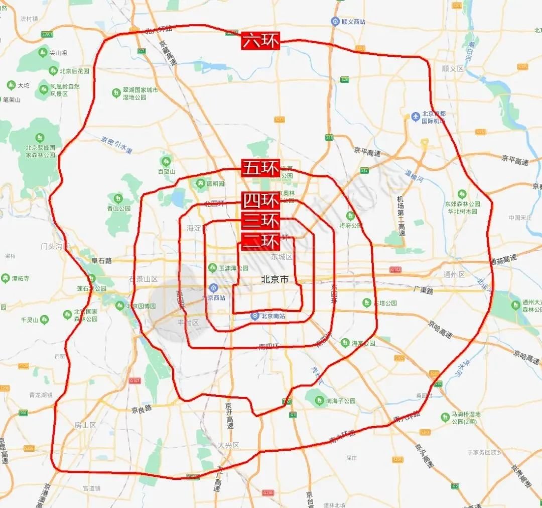 北京环线图,源自网络 但在苏州,这种规律就不适用了.