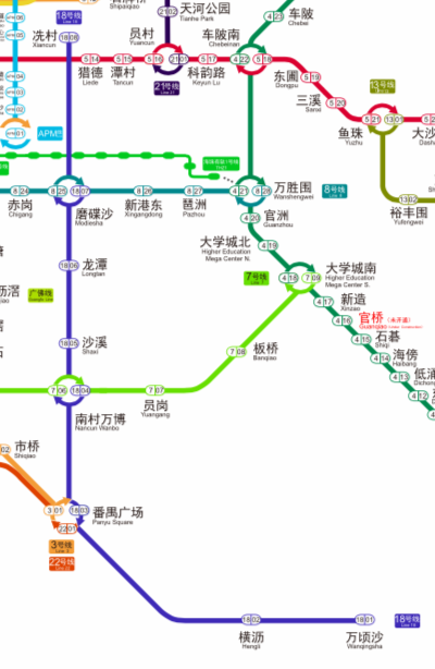 广州地铁分批更换线网图!但佛山2号