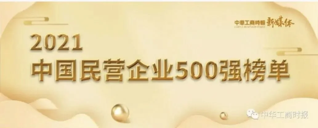 东投集团荣登2021中国民营企业500强