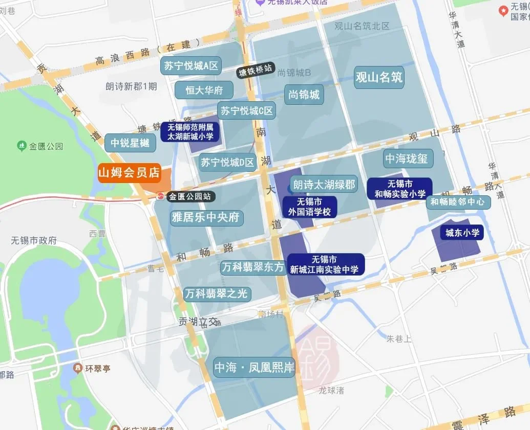 △地图位置示意图雪浪小镇未来中心,项目位于无锡经开区吴都路与清舒