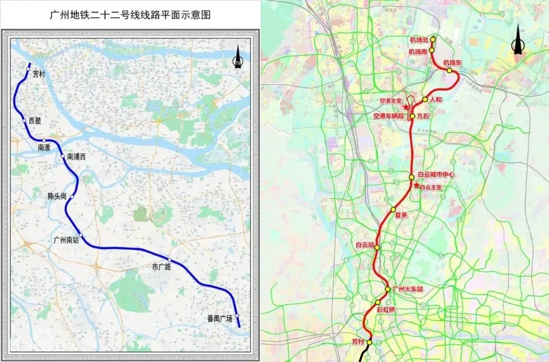 广州南站,南沙客运港海陆空交通枢纽的地铁线路