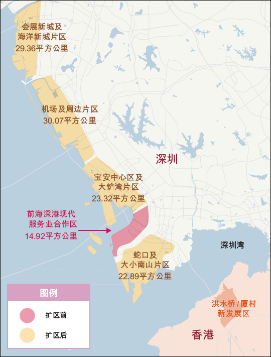深西部铁路将规划中的新界cbd洪水桥和深圳前海相连,把正在规划的北环