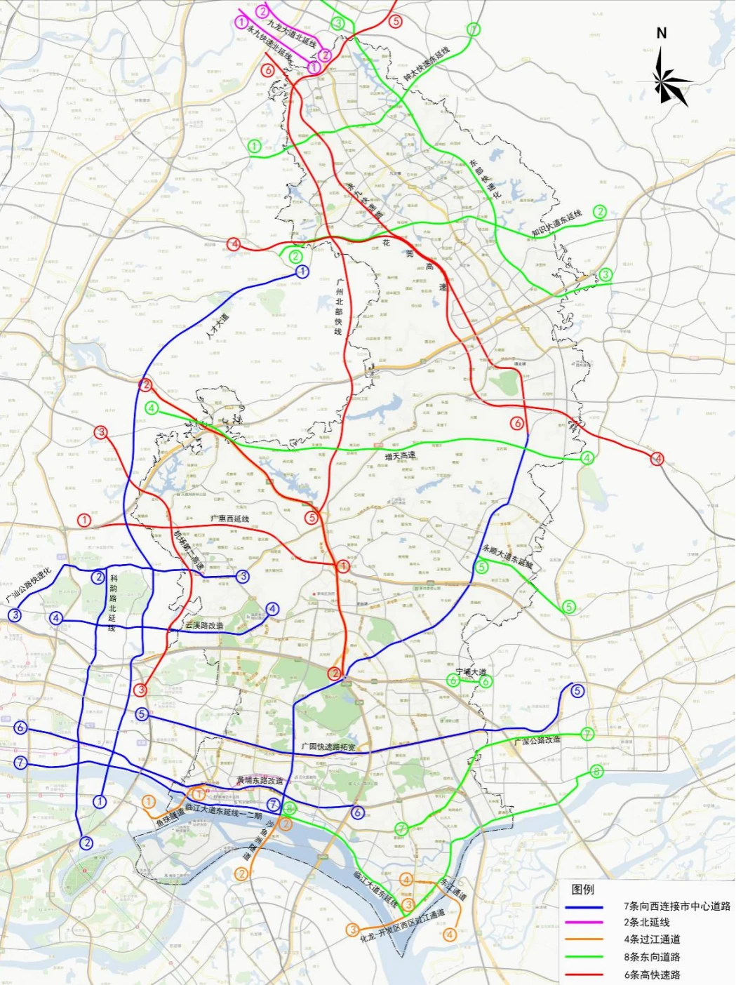 积极推进广州地铁5号线东延段(文冲-黄埔客运港),地铁7号线二期(大学