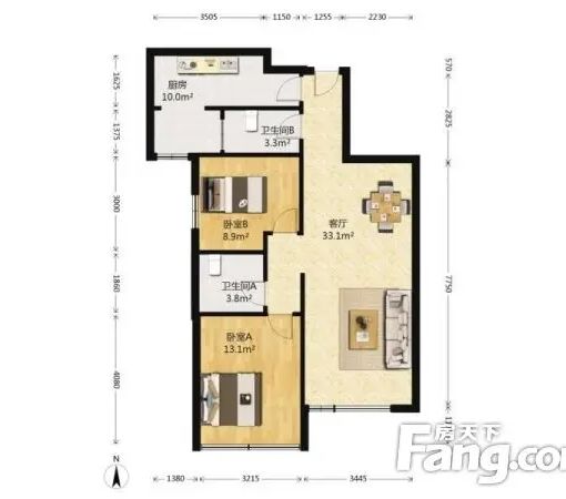 市中二环南路领秀城段领秀城up区 2室1厅 94㎡ 2800