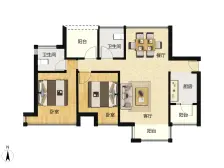 星河东悦湾3室1厅2卫东北朝向240.00万元出售