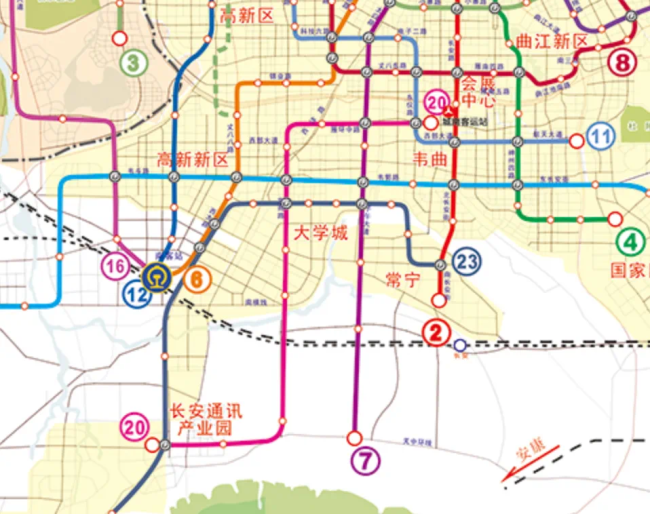 网上流传出 西安地铁五期规划建设版本
