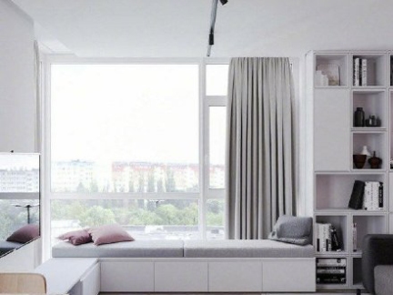 现代三居室客厅飘窗装修效果图欣赏
