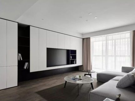 黑白灰电视墙效果图2020-房天下家居装修网