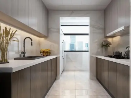 现代二居室厨房橱柜装修效果图