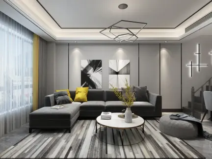 现代三居室客厅沙发装修效果图欣赏