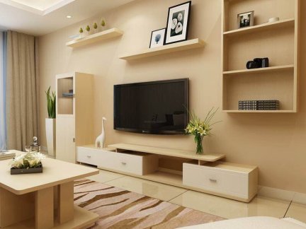 现代二居室客厅电视柜装修效果图