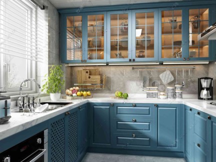 现代三居室厨房橱柜装修效果图大全
