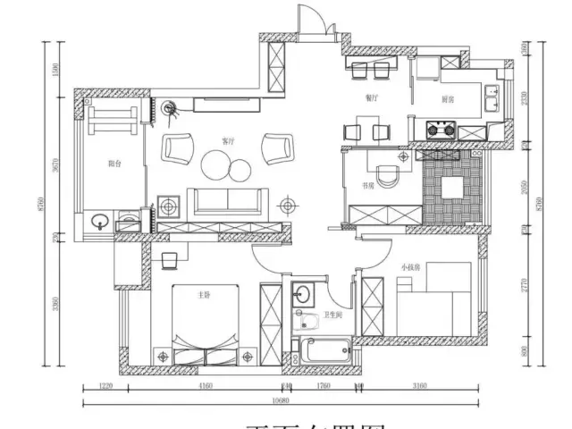 平面布置图 房屋面积:90平米 装修风格:北欧风格 楼盘:文慧园 户型