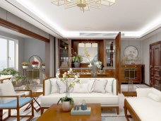 紫薇西棠三居室135平米 新中式风格
