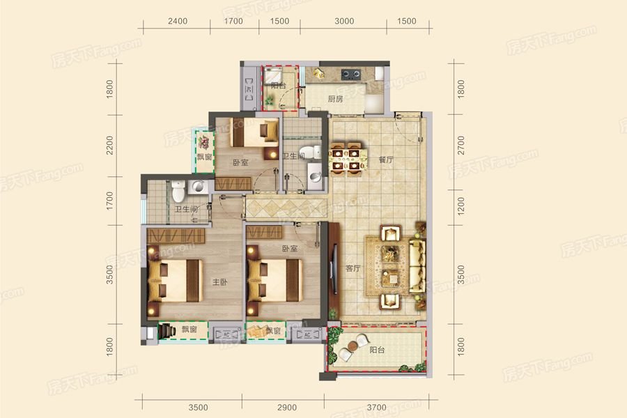 现代风格三居室装修案例，100.41平米的房子这样装才阔气！-鹏达南山壹号装修