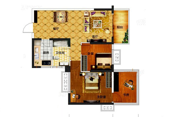 现代风格三居室精美装修，75.29平米的房子这样装才阔气！-大唐盛世装修