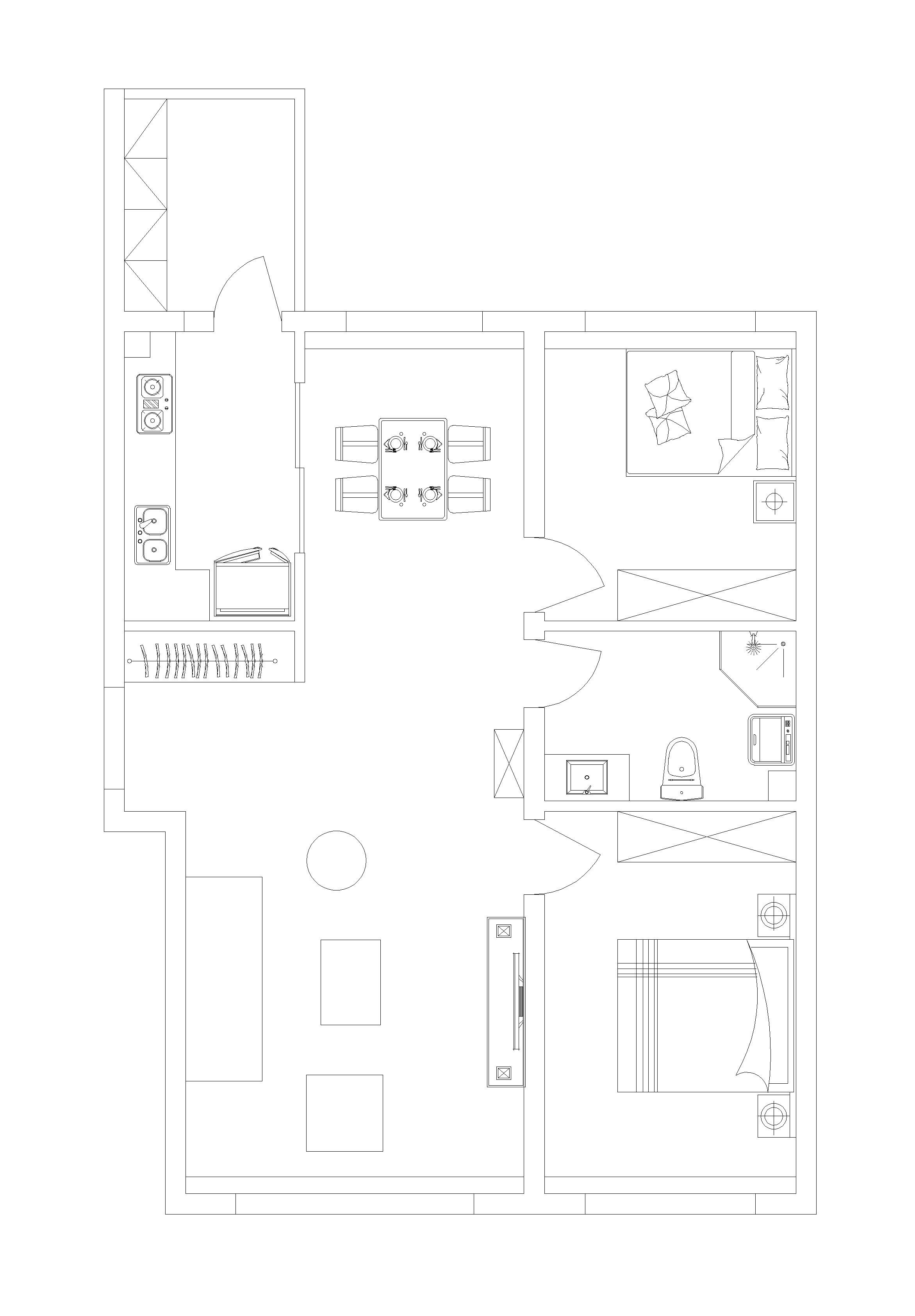 中式风格二居室装修案例，116.46平米的房子装修多少钱？-爱达九溪装修