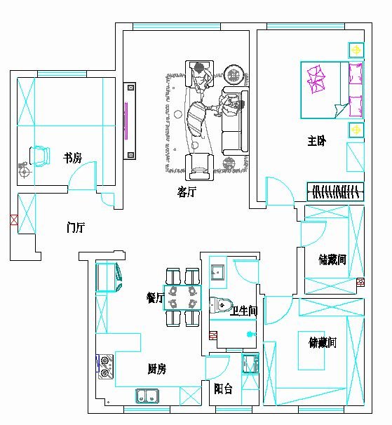 中海紫御观邸102㎡现代简约3室2厅2卫