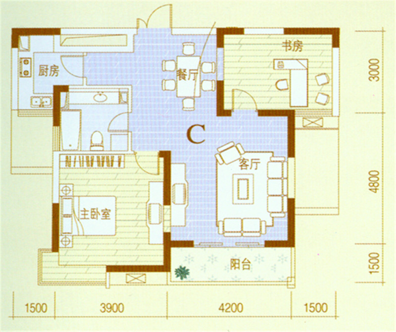102平米二居室设计说明，8万元装修的美式风格有什么效果？-墨斗小区装修