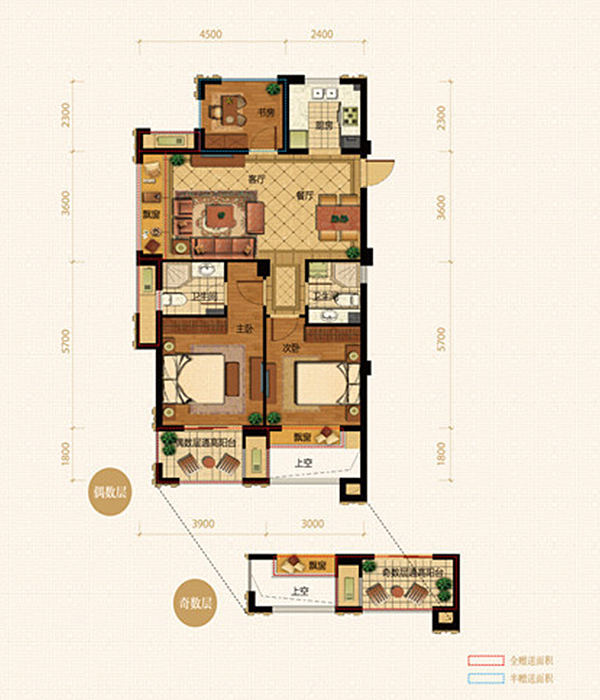 现代风格-三居室装修效果图