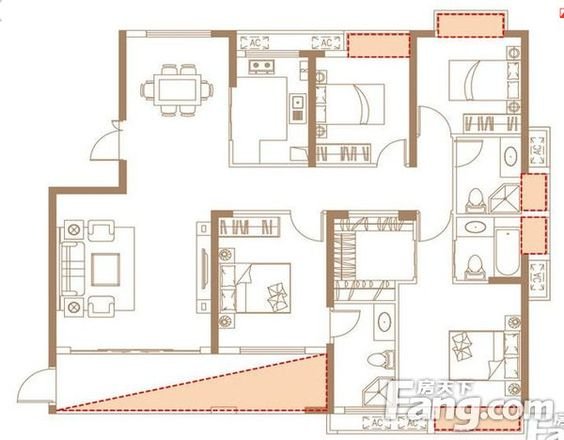 中式风格三居室装修案例，95平米的房子装修多少钱？-华润紫云府装修