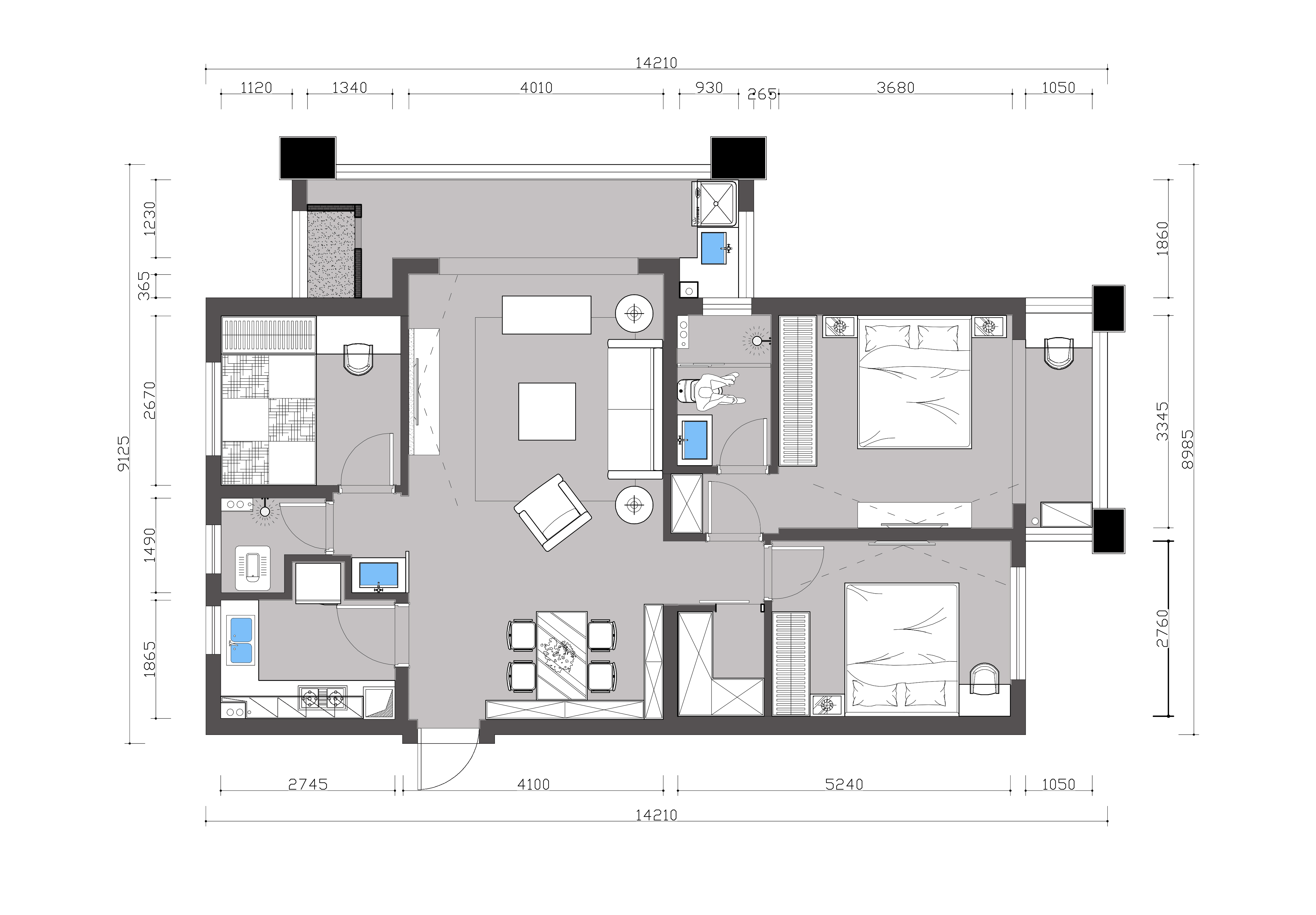 127平米三居室的美式风格案例，只花15万！-融创南开宸院装修