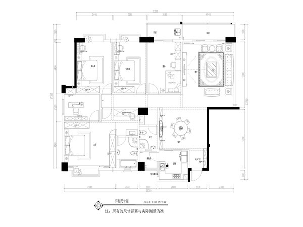 区工商局宿舍-200平米-美式风格装修效果图