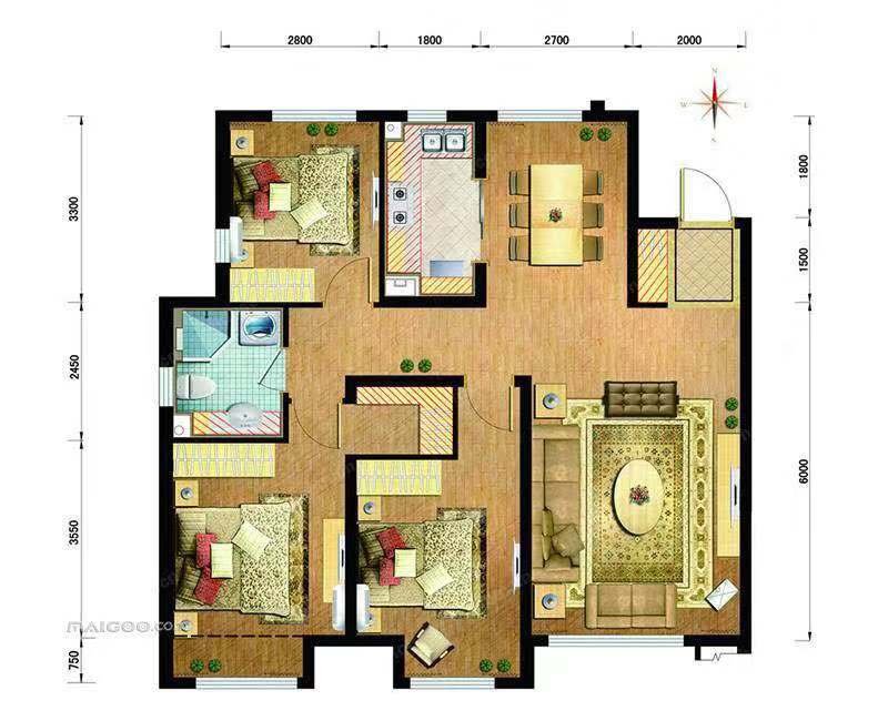 现代风格三居室精美装修，120平米的房子这样装才阔气！-新城牡丹公园世纪装修