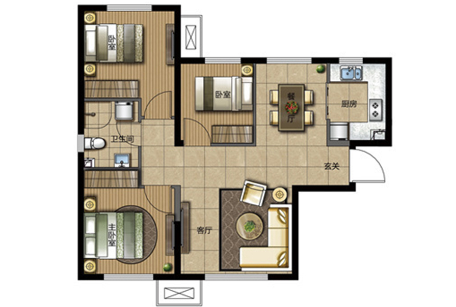 88平米的三居室，采用现代风格装修的效果如何呢？-华润橡树湾装修