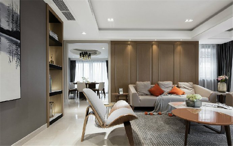 朋友买的123平米三居室，全包一共才花18万，这现代风格太美了！-中环国际公寓三期装修