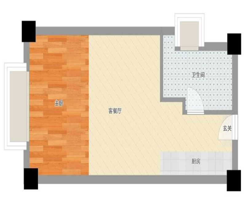 这套44.03平米的一居室，最后还是选定简约风格，效果竟远超预期。-保利城SOHO中心装修