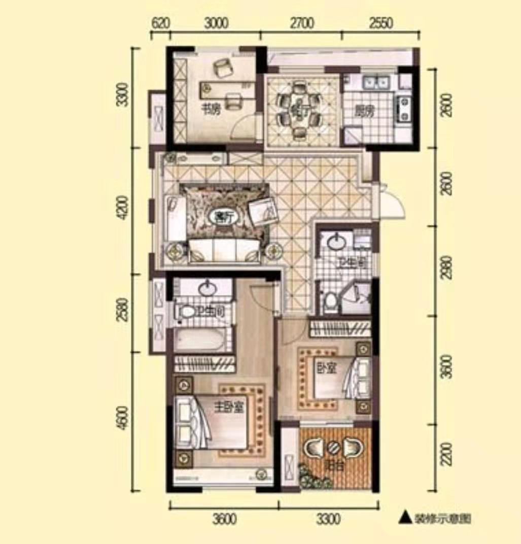 111平米的房子能装修成什么效果？中式风格三居室装修案例！-世茂国际广场装修
