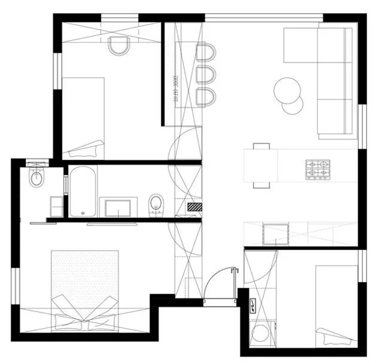 这套60平米的三居室，最后还是选定简约风格，效果竟远超预期。-远大城装修