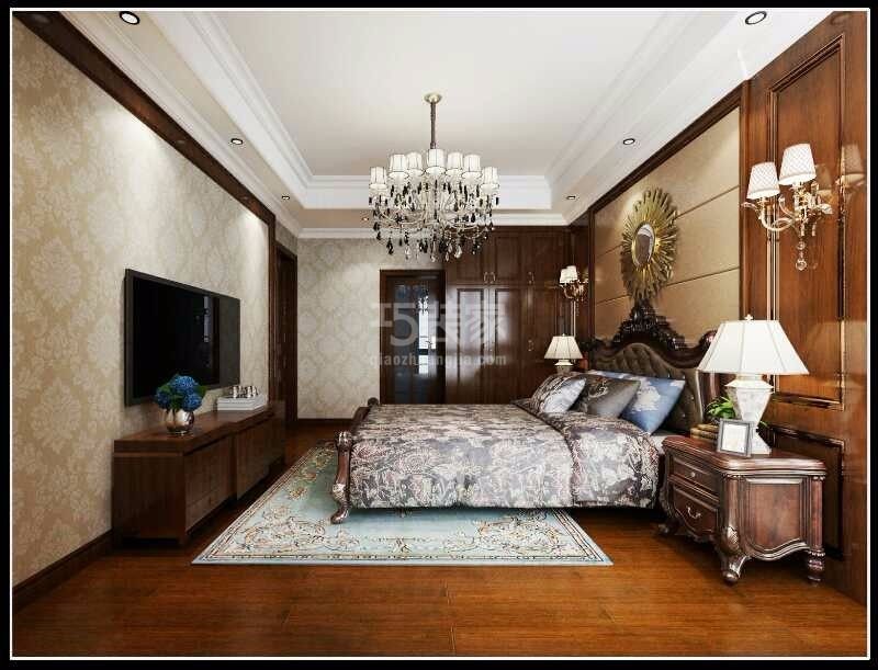 120平米三居室设计说明，6万元装修的古典风格有什么效果？-御景国际装修