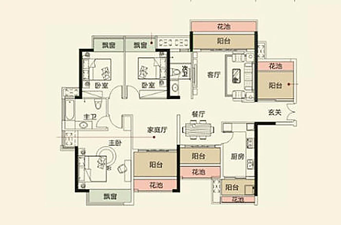 荣和大地140平米四居室新中式风格