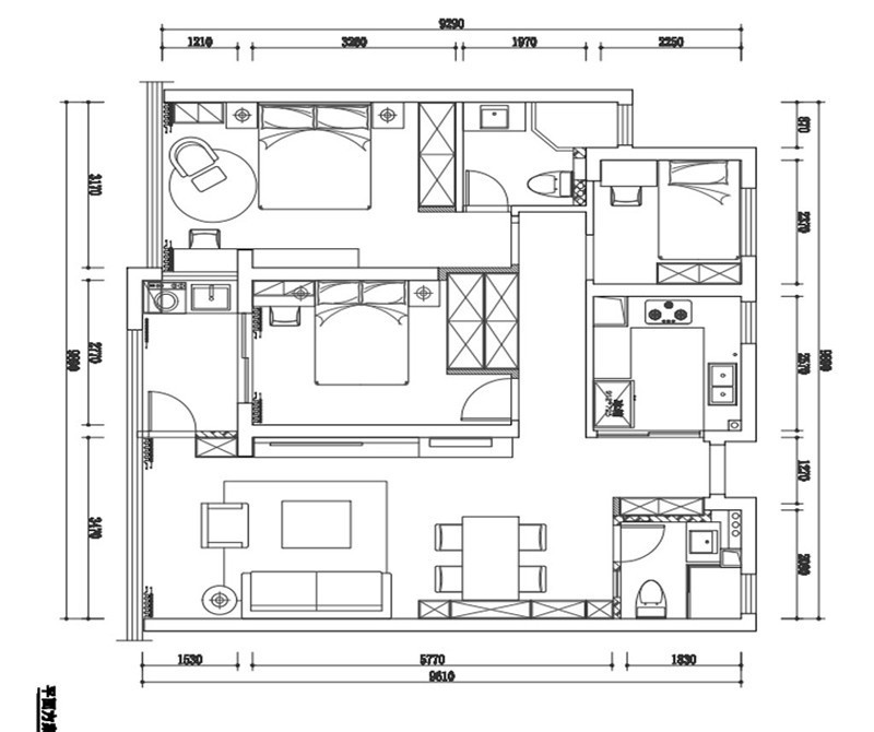 现代风格三居室装修案例，119平米的房子装修多少钱？