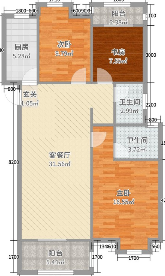 115平米的三居室装修案例欣赏，将中式风融入到现代生活当中。-中建东湖锦城装修
